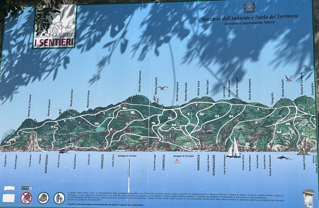 Cinque Terre karta Italien