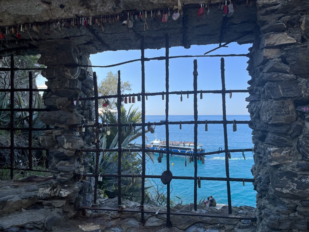 Cinque Terre Italien hänglåsfönster