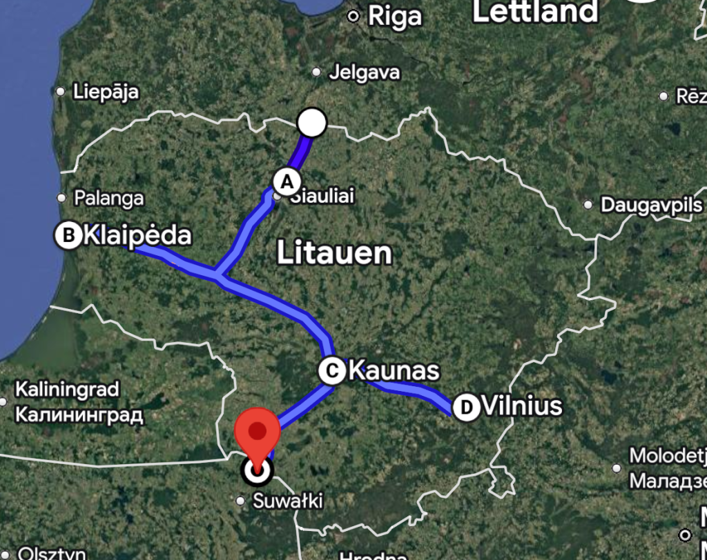 Litauen karta plåtistur